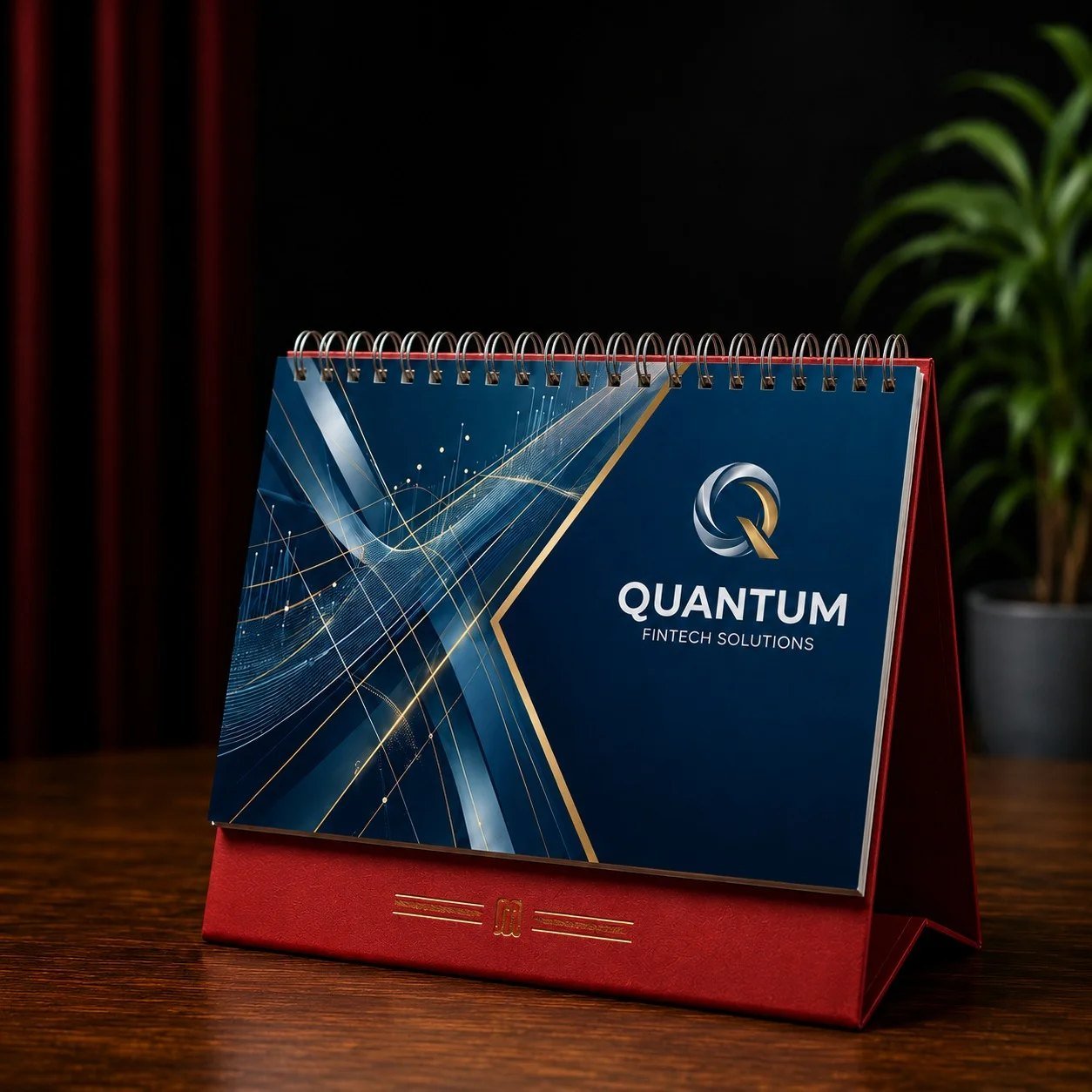 Calendarios de escritorio y merchandising corporativo personalizado con la marca del cliente por La Pizarra Publicidad